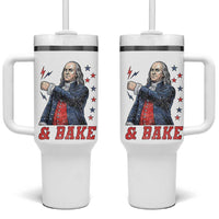And Bake Funny Benjamin Franklin Patriotic Graphic Matching Tumbler With Handle Vintage Founding Father Distressed Stars and Lightning Bolts Dynamic Duo
