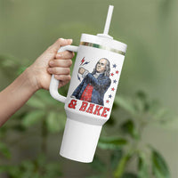 And Bake Funny Benjamin Franklin Patriotic Graphic Matching Tumbler With Handle Vintage Founding Father Distressed Stars and Lightning Bolts Dynamic Duo