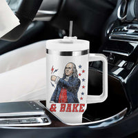 And Bake Funny Benjamin Franklin Patriotic Graphic Matching Tumbler With Handle Vintage Founding Father Distressed Stars and Lightning Bolts Dynamic Duo
