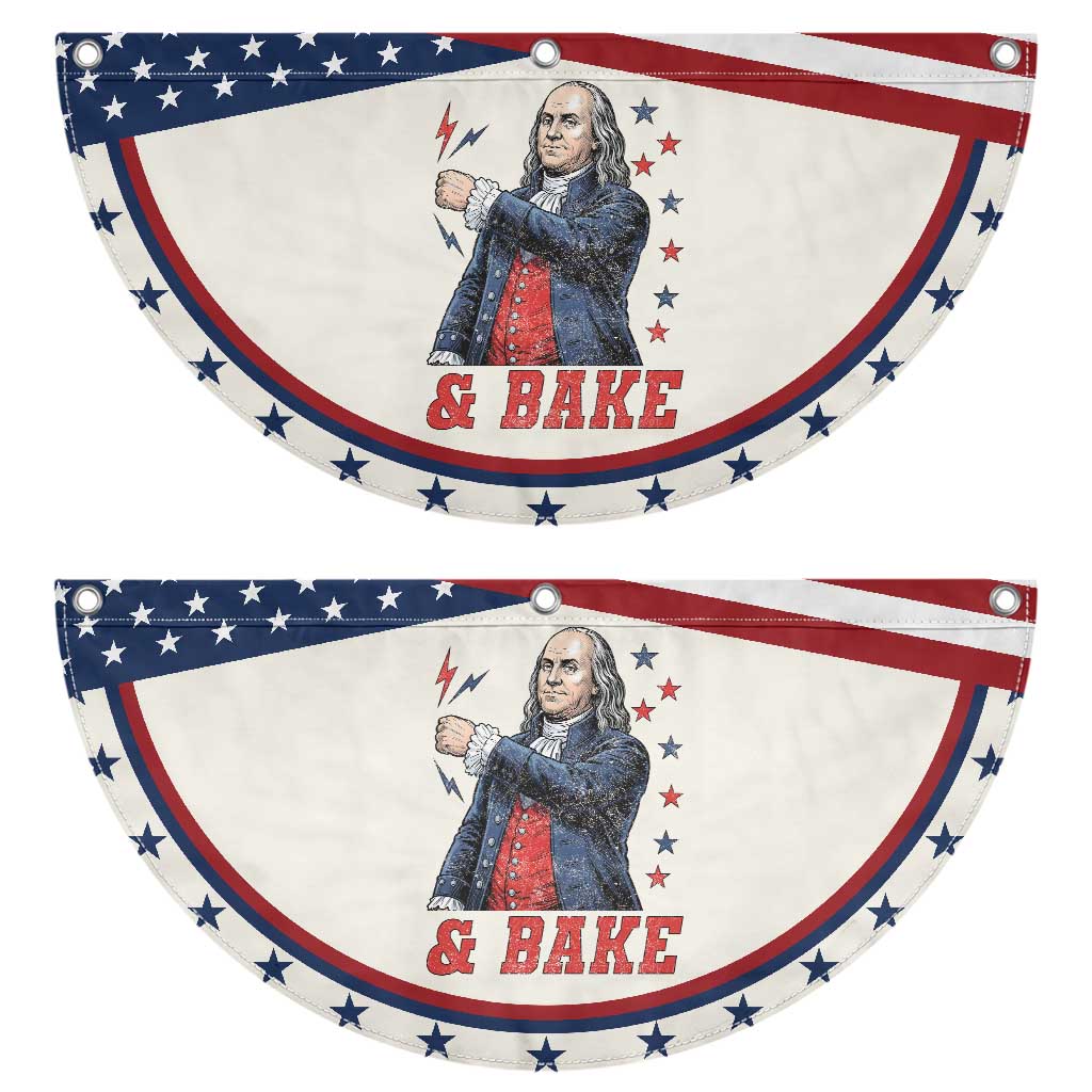 And Bake Funny Benjamin Franklin Graphic Matching Patriotic Fan Flag Vintage Founding Father Distressed Stars and Lightning Bolts Dynamic Duo