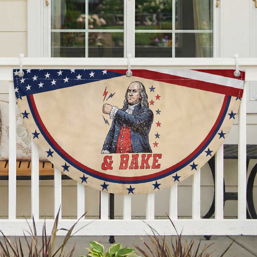 And Bake Funny Benjamin Franklin Graphic Matching Patriotic Fan Flag Vintage Founding Father Distressed Stars and Lightning Bolts Dynamic Duo