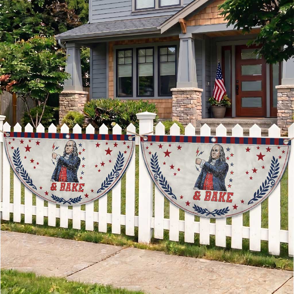 And Bake Funny Benjamin Franklin Graphic Matching Patriotic Fan Flag Vintage Founding Father Distressed Stars and Lightning Bolts Dynamic Duo