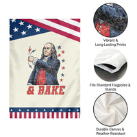 And Bake Funny Benjamin Franklin Graphic Matching Patriotic Garden Flag Vintage Founding Father Distressed Stars and Lightning Bolts Dynamic Duo