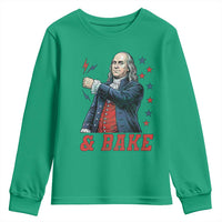 And Bake Funny Benjamin Franklin Patriotic Graphic Matching Youth Sweatshirt Vintage Founding Father Distressed Stars and Lightning Bolts Dynamic Duo