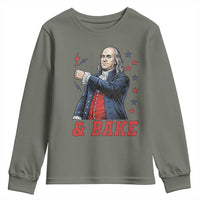 And Bake Funny Benjamin Franklin Patriotic Graphic Matching Youth Sweatshirt Vintage Founding Father Distressed Stars and Lightning Bolts Dynamic Duo