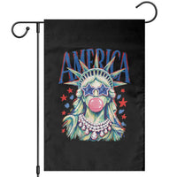 America Statue of Liberty Blowing Bubblegum Garden Flag Star and Glasses Patriotic Summer Vibes Graphic