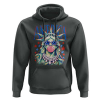 America Statue of Liberty Blowing Bubblegum Hoodie Star and Glasses Patriotic Summer Vibes Graphic