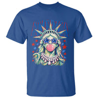 America Statue of Liberty Blowing Bubblegum T Shirt Star and Glasses Patriotic Summer Vibes Graphic