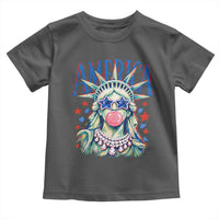 America Statue of Liberty Blowing Bubblegum Toddler T Shirt Star and Glasses Patriotic Summer Vibes Graphic