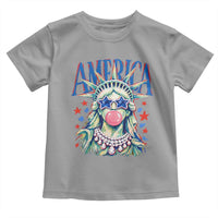 America Statue of Liberty Blowing Bubblegum Toddler T Shirt Star and Glasses Patriotic Summer Vibes Graphic