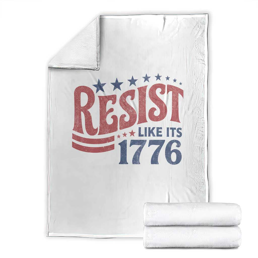 Resist Like Its 1776 Throw Blanket Vintage Distressed Patriotic Political Satire Graphic