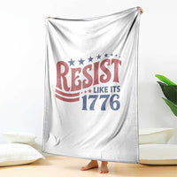 Resist Like Its 1776 Throw Blanket Vintage Distressed Patriotic Political Satire Graphic