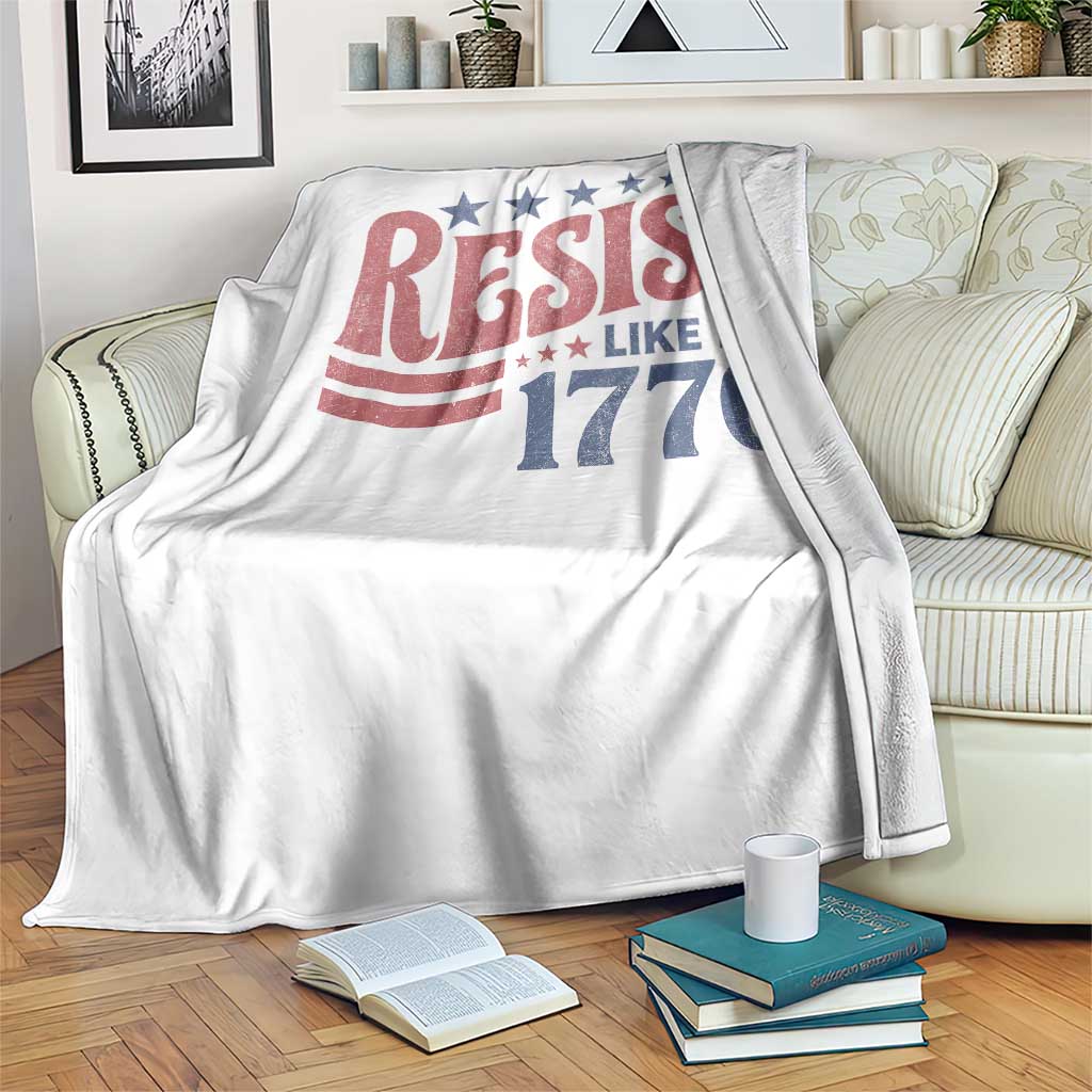 Resist Like Its 1776 Throw Blanket Vintage Distressed Patriotic Political Satire Graphic