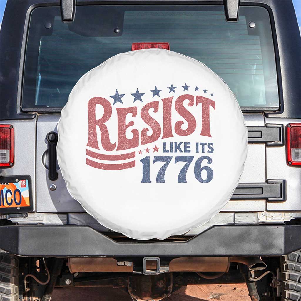 Resist Like Its 1776 Spare Tire Cover Vintage Distressed Patriotic Political Satire Graphic