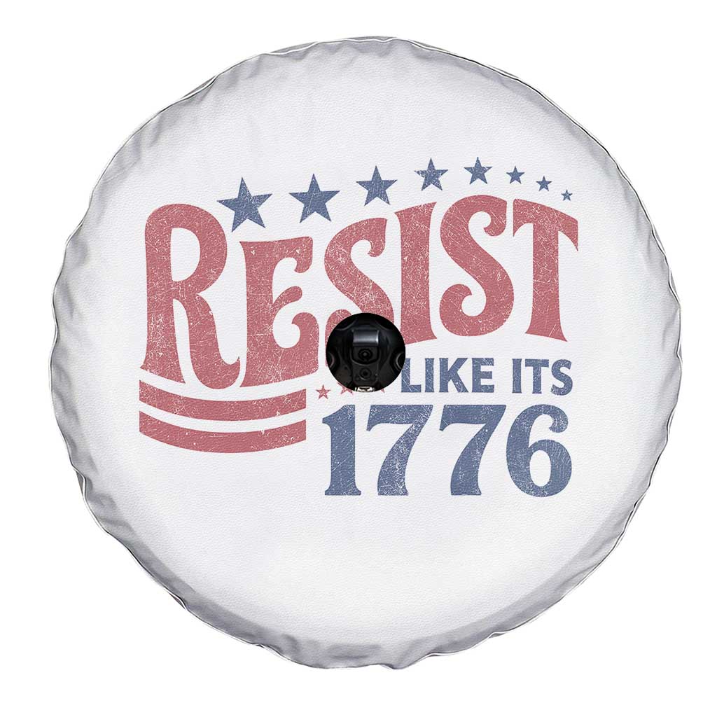 Resist Like Its 1776 Spare Tire Cover Vintage Distressed Patriotic Political Satire Graphic
