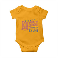 Resist Like Its 1776 Baby Onesie Vintage Distressed Patriotic Political Satire Graphic