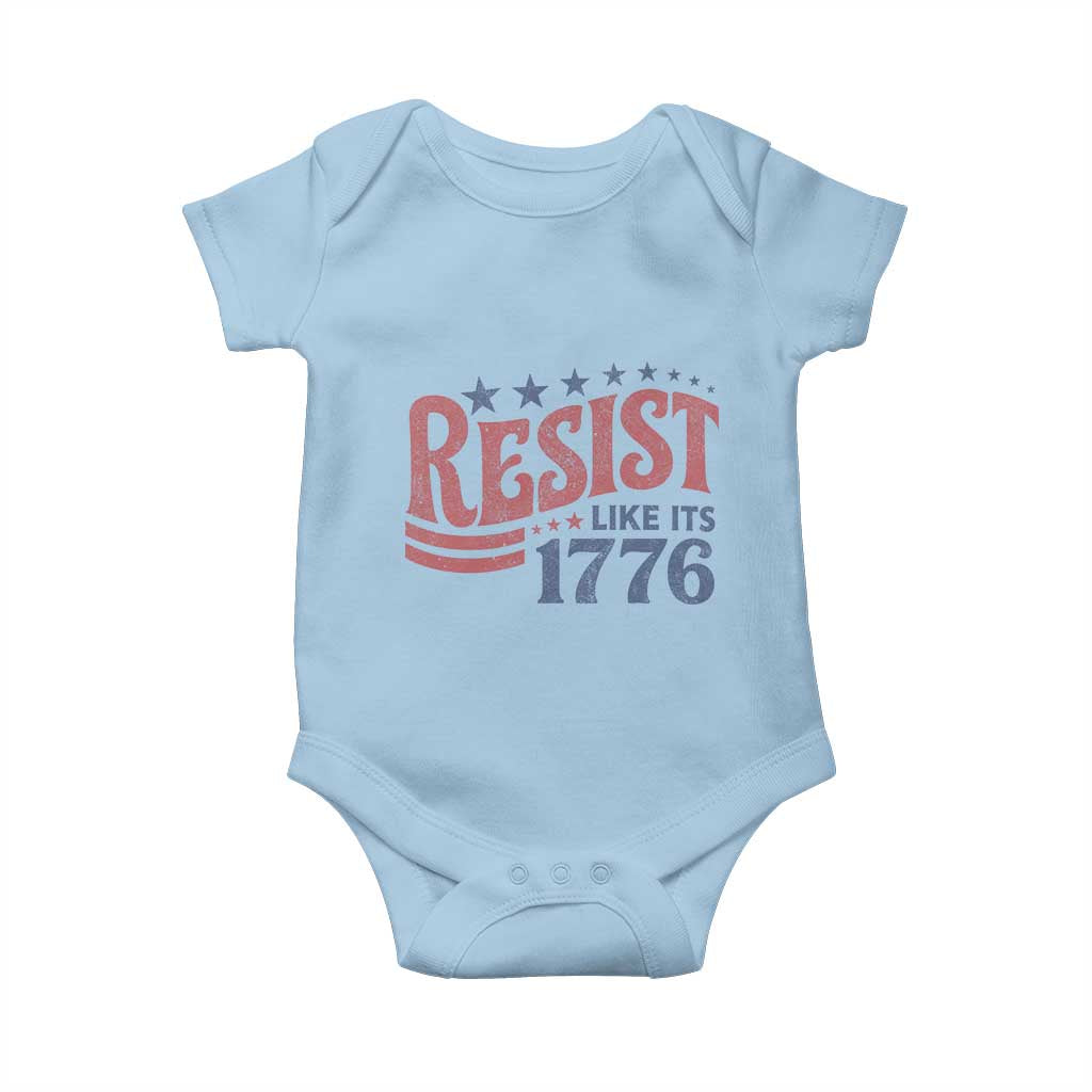 Resist Like Its 1776 Baby Onesie Vintage Distressed Patriotic Political Satire Graphic
