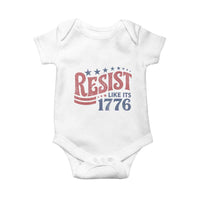Resist Like Its 1776 Baby Onesie Vintage Distressed Patriotic Political Satire Graphic