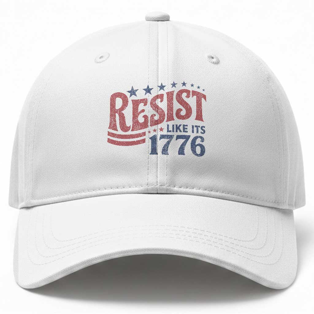 Resist Like Its 1776 Baseball Cap Vintage Distressed Patriotic Political Satire Graphic