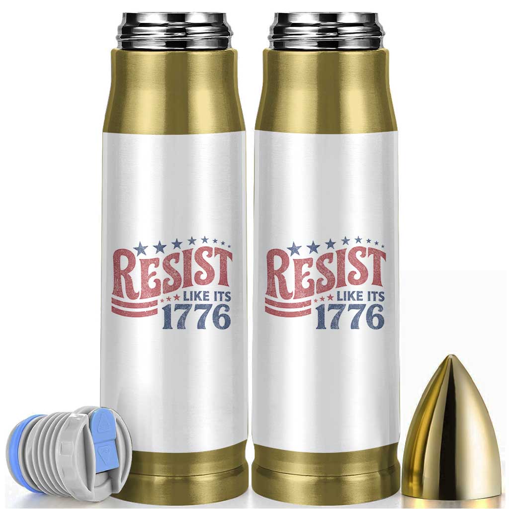 Resist Like Its 1776 Bullet Tumbler Vintage Distressed Patriotic Political Satire Graphic