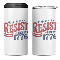 Resist Like Its 1776 4 in 1 Can Cooler Tumbler Vintage Distressed Patriotic Political Satire Graphic