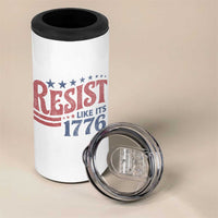 Resist Like Its 1776 4 in 1 Can Cooler Tumbler Vintage Distressed Patriotic Political Satire Graphic