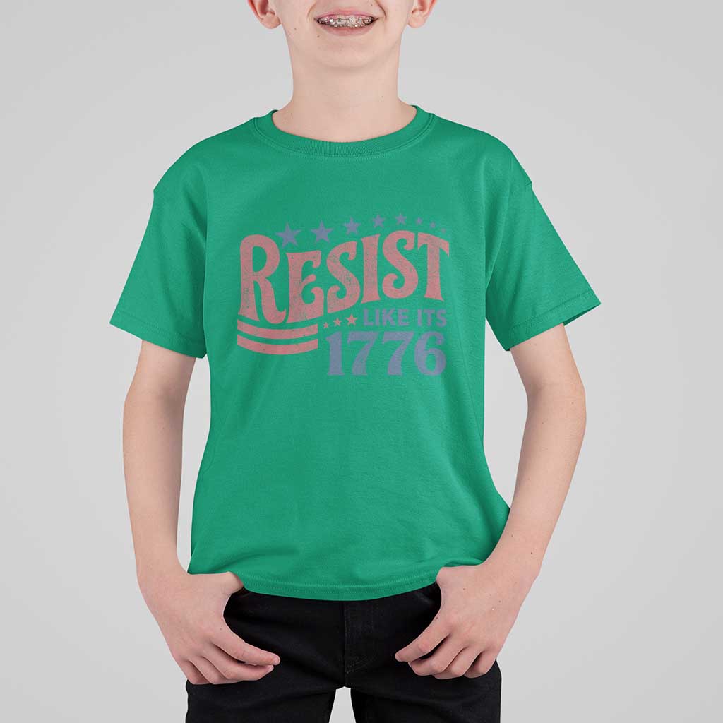 Resist Like Its 1776 T Shirt For Kid Vintage Distressed Patriotic Political Satire Graphic