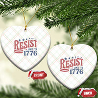 Resist Like Its 1776 Ceramic Ornament Vintage Distressed Patriotic Political Satire Graphic