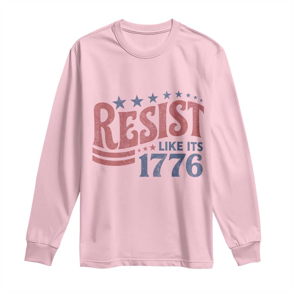 Resist Like Its 1776 Long Sleeve Shirt Vintage Distressed Patriotic Political Satire Graphic