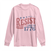 Resist Like Its 1776 Long Sleeve Shirt Vintage Distressed Patriotic Political Satire Graphic