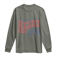Resist Like Its 1776 Long Sleeve Shirt Vintage Distressed Patriotic Political Satire Graphic