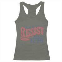 Resist Like Its 1776 Racerback Tank Top Vintage Distressed Patriotic Political Satire Graphic