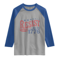 Resist Like Its 1776 Raglan Shirt Vintage Distressed Patriotic Political Satire Graphic