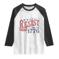 Resist Like Its 1776 Raglan Shirt Vintage Distressed Patriotic Political Satire Graphic