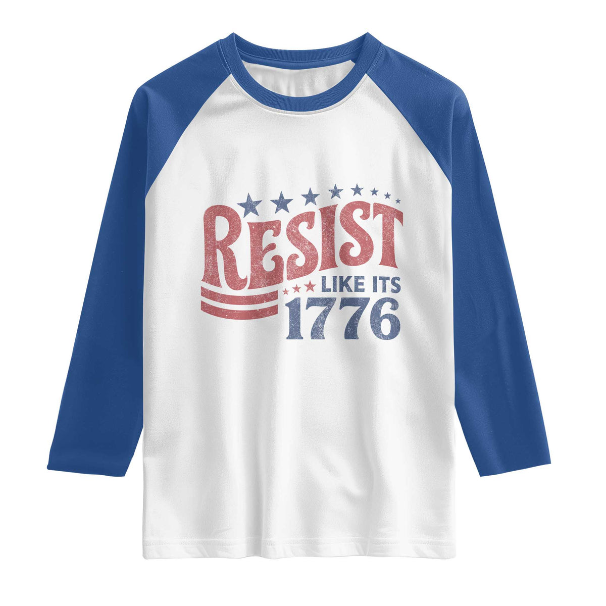 Resist Like Its 1776 Raglan Shirt Vintage Distressed Patriotic Political Satire Graphic