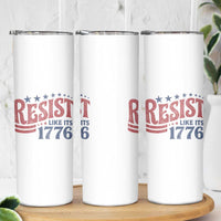 Resist Like Its 1776 Skinny Tumbler Vintage Distressed Patriotic Political Satire Graphic
