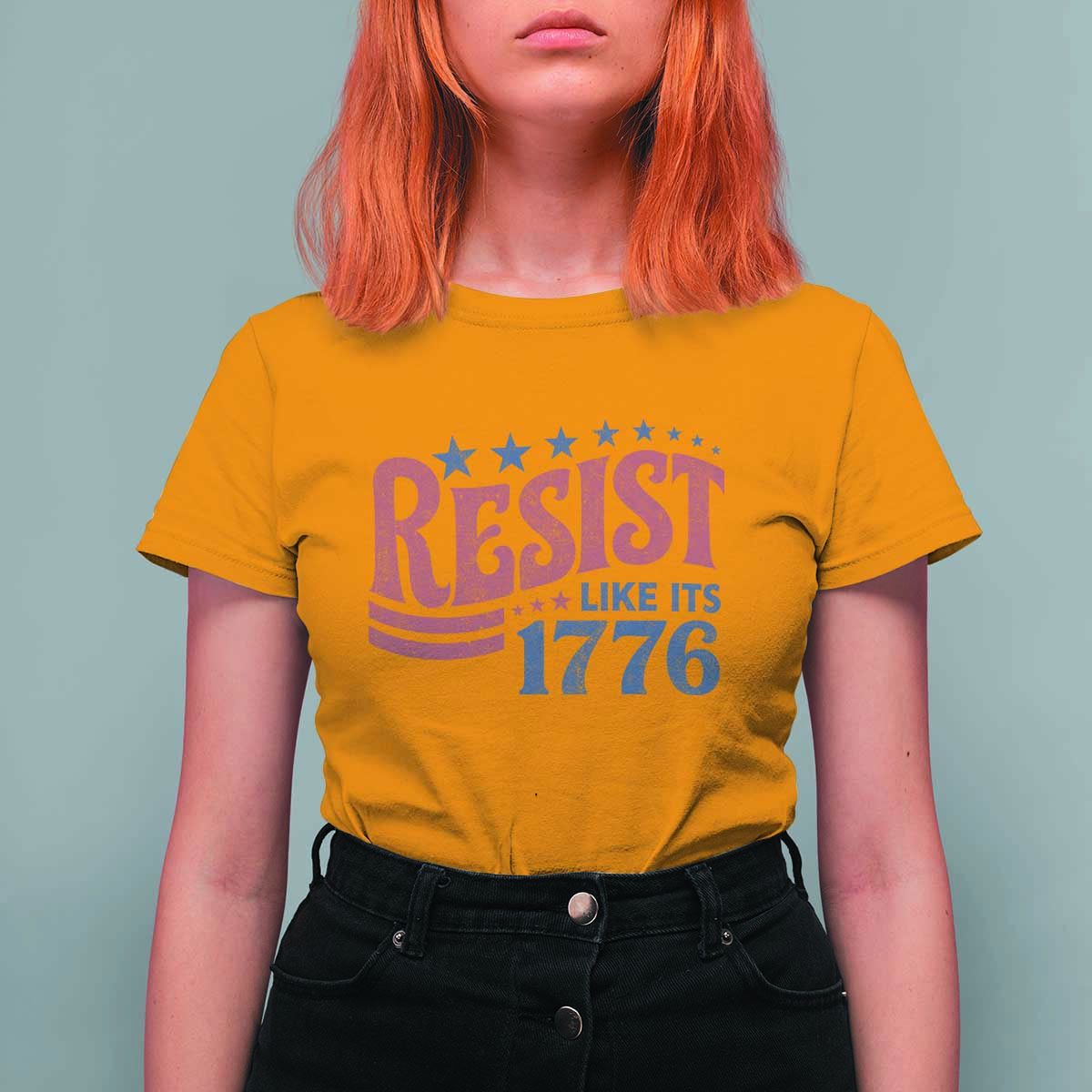 Resist Like Its 1776 T Shirt For Women Vintage Distressed Patriotic Political Satire Graphic