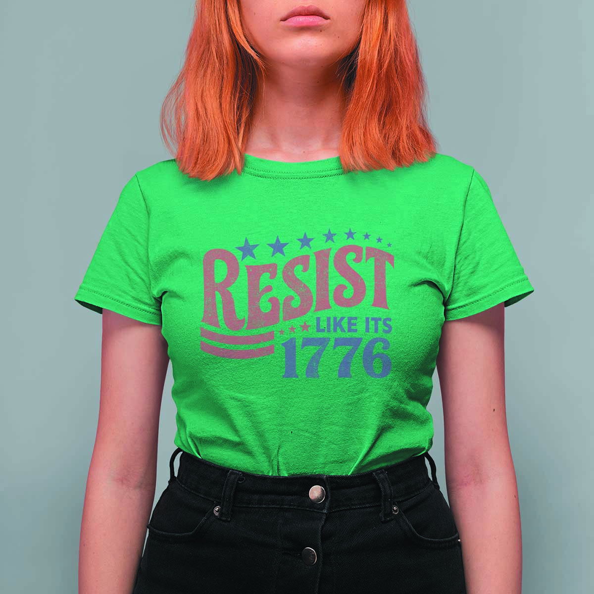 Resist Like Its 1776 T Shirt For Women Vintage Distressed Patriotic Political Satire Graphic
