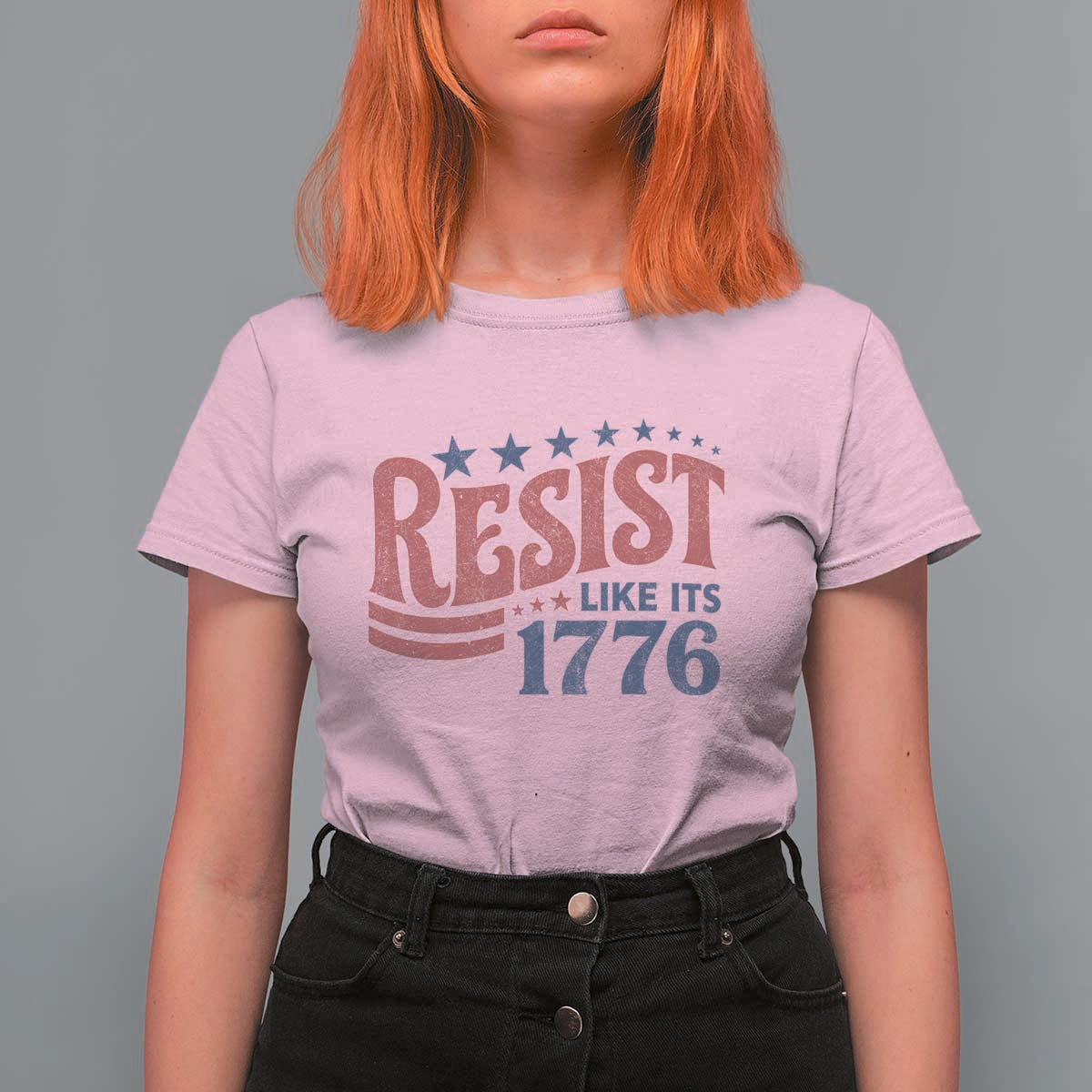 Resist Like Its 1776 T Shirt For Women Vintage Distressed Patriotic Political Satire Graphic
