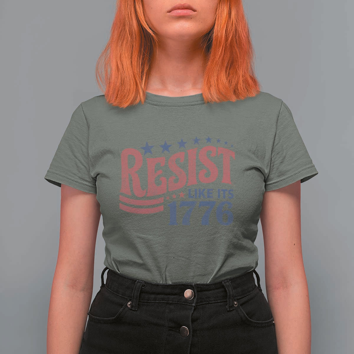 Resist Like Its 1776 T Shirt For Women Vintage Distressed Patriotic Political Satire Graphic