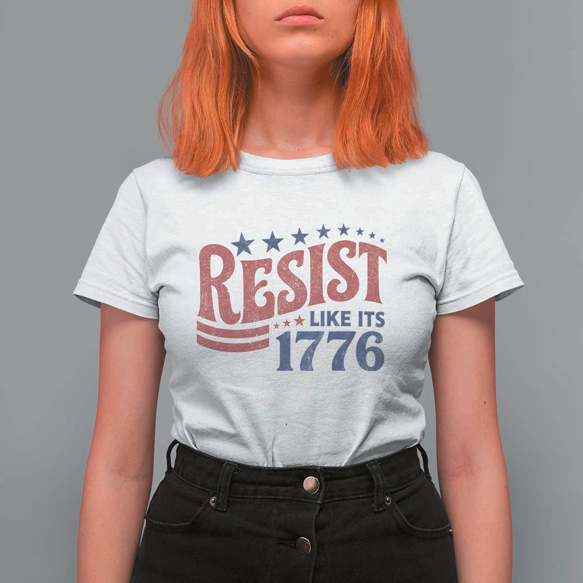 Resist Like Its 1776 T Shirt For Women Vintage Distressed Patriotic Political Satire Graphic