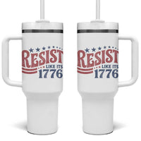 Resist Like Its 1776 Tumbler With Handle Vintage Distressed Patriotic Political Satire Graphic