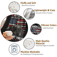 Steam Steel Freedom Stainless American Spirit Throw Blanket 250 Years USA Railroad Legend Patriotic Military Jet Flyover Graphic