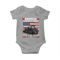 Steam Steel Freedom Stainless American Spirit Baby Onesie 250 Years USA Railroad Legend Patriotic Military Jet Flyover Graphic