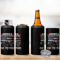 Steam Steel Freedom Stainless American Spirit 4 in 1 Can Cooler Tumbler 250 Years USA Railroad Legend Patriotic Military Jet Flyover Graphic