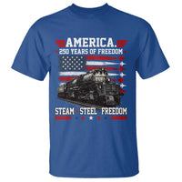 Steam Steel Freedom Stainless American Spirit T Shirt 250 Years USA Railroad Legend Patriotic Military Jet Flyover Graphic