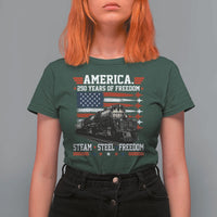 Steam Steel Freedom Stainless American Spirit T Shirt For Women 250 Years USA Railroad Legend Patriotic Military Jet Flyover Graphic