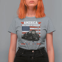 Steam Steel Freedom Stainless American Spirit T Shirt For Women 250 Years USA Railroad Legend Patriotic Military Jet Flyover Graphic