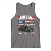 Steam Steel Freedom Stainless American Spirit Tank Top 250 Years USA Railroad Legend Patriotic Military Jet Flyover Graphic