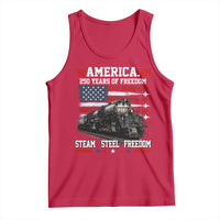 Steam Steel Freedom Stainless American Spirit Tank Top 250 Years USA Railroad Legend Patriotic Military Jet Flyover Graphic